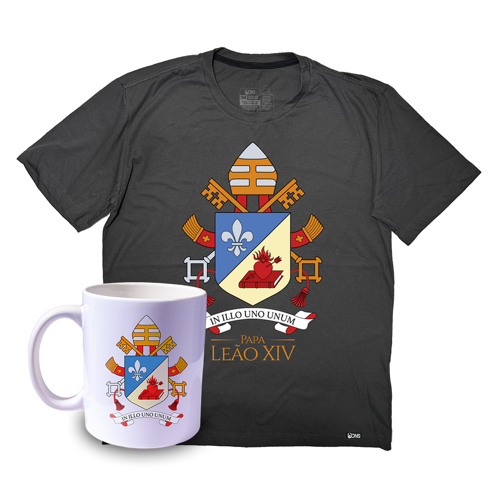 Kit Oversized Brasão papa Leão XIV + Caneca ref 3242