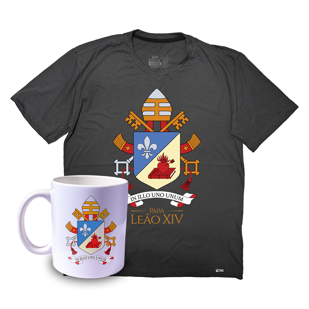 Kit Oversized Brasão papa Leão XIV + Caneca ref 3242