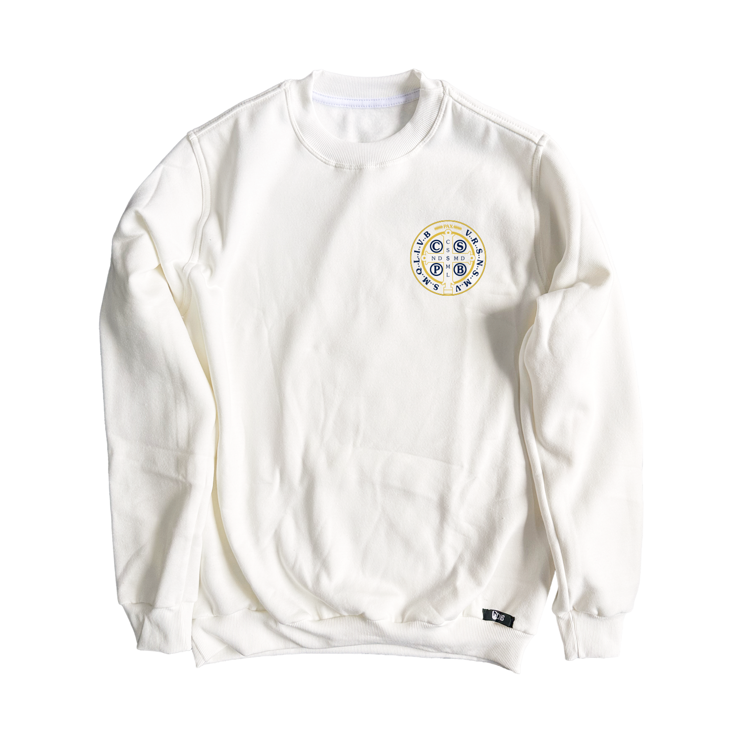 Moletom Gola Careca Medalhão São Bento - Off White ref 3226