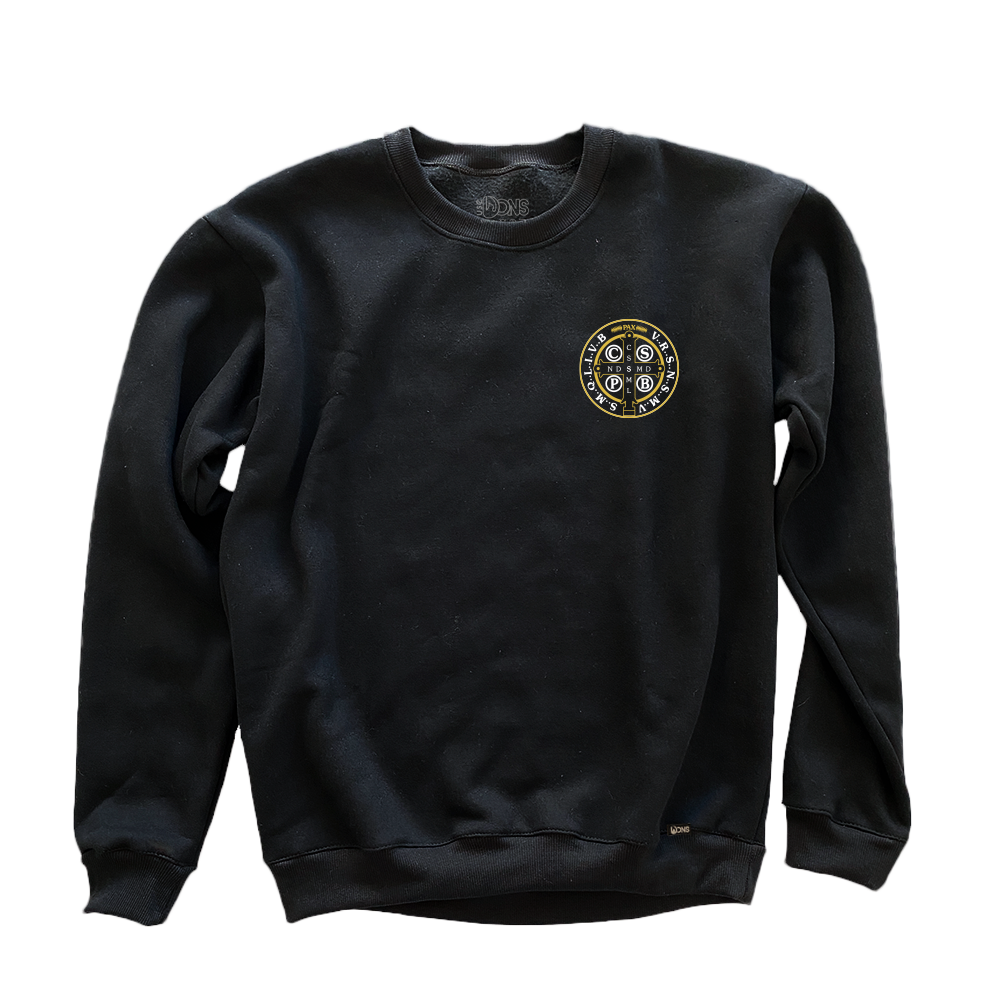 Moletom Gola Careca Medalhão São Bento - Preto ref 3226